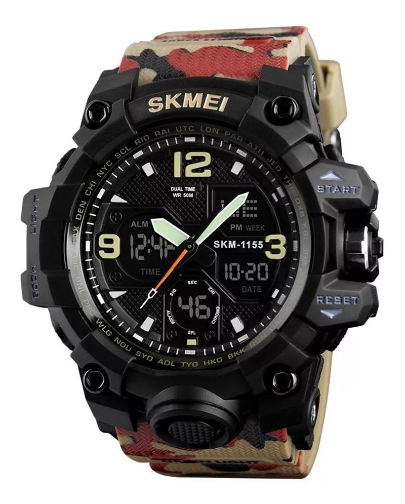 Relógio Masculino Skmei 1155b Militar Shock Digital Dourado